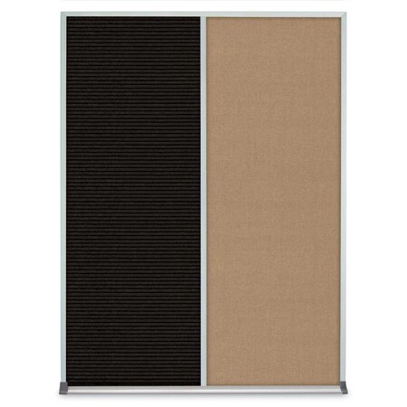 United Visual Products Single Door Radius Plus Corkboard, 36"X UV8002PLUS-BLACK-PEARL